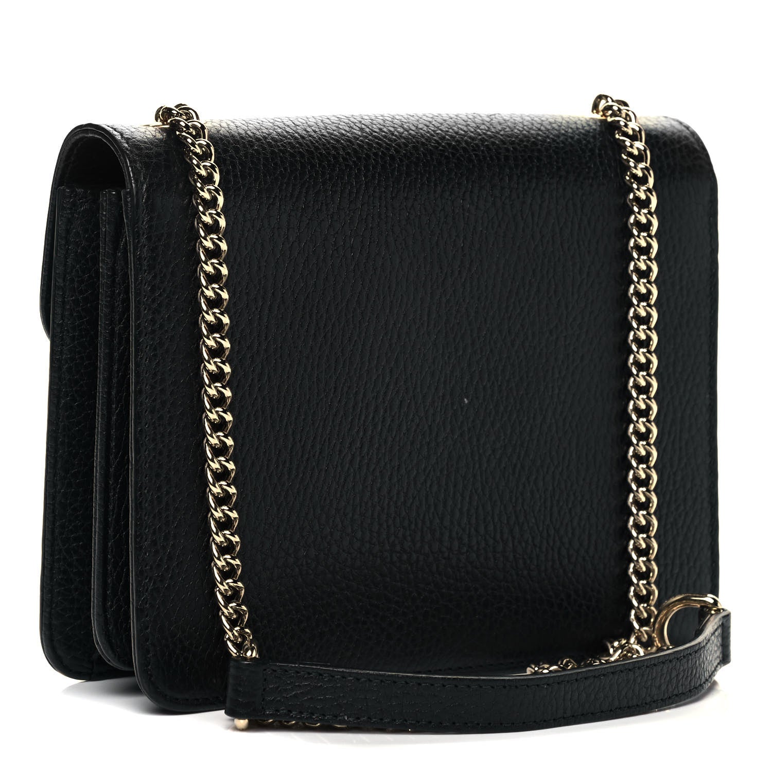 Gucci Dollar Calfskin Small Interlocking G Shoulder Bag Black 3 of 9