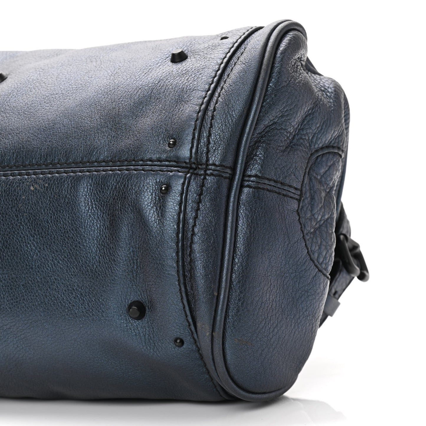 Metallic Calfskin Medium Paddington Satchel Blue