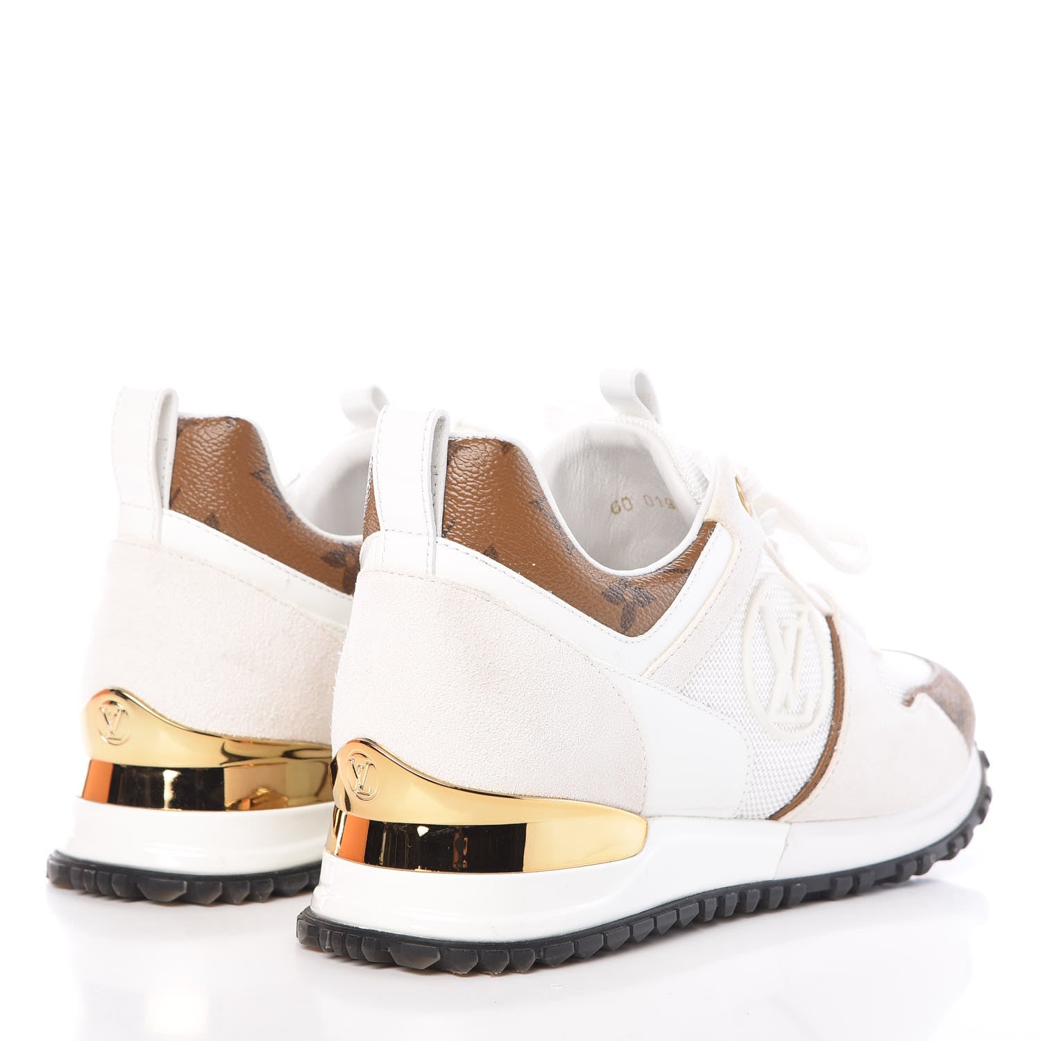 Louis Vuitton Suede Reverse Monogram Run Away Sneakers 36 White 4 of 10