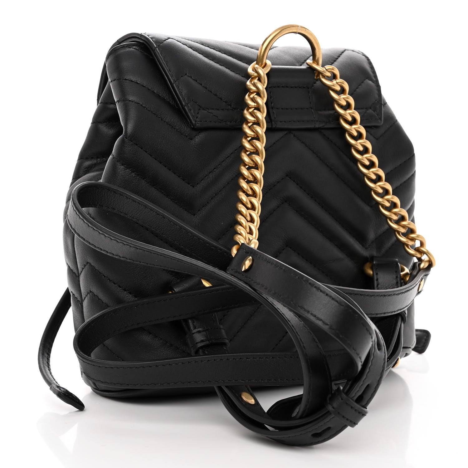 Gucci Calfskin Matelasse GG Marmont Flap Backpack Black 3 of 9