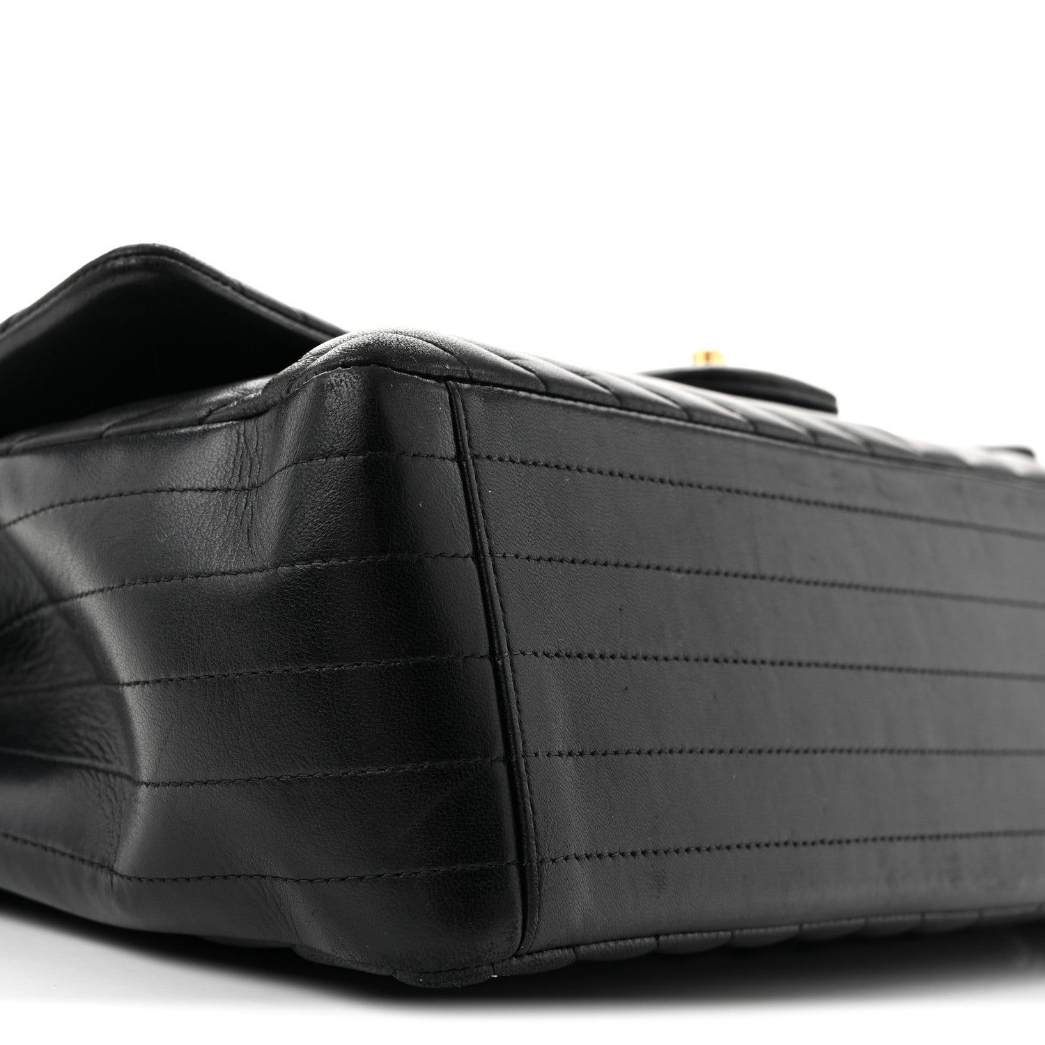 Chanel Lambskin Chevron Quilted Maxi Double Flap Black 9 of 14