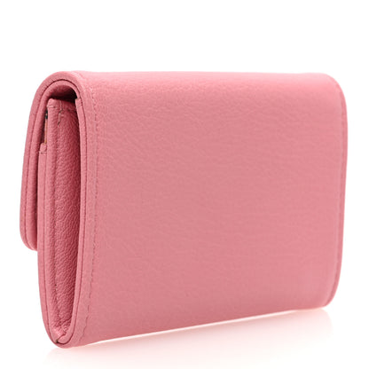 Chanel Goatskin Camellia CC Flap Card Holder Pink Black 3 of 8