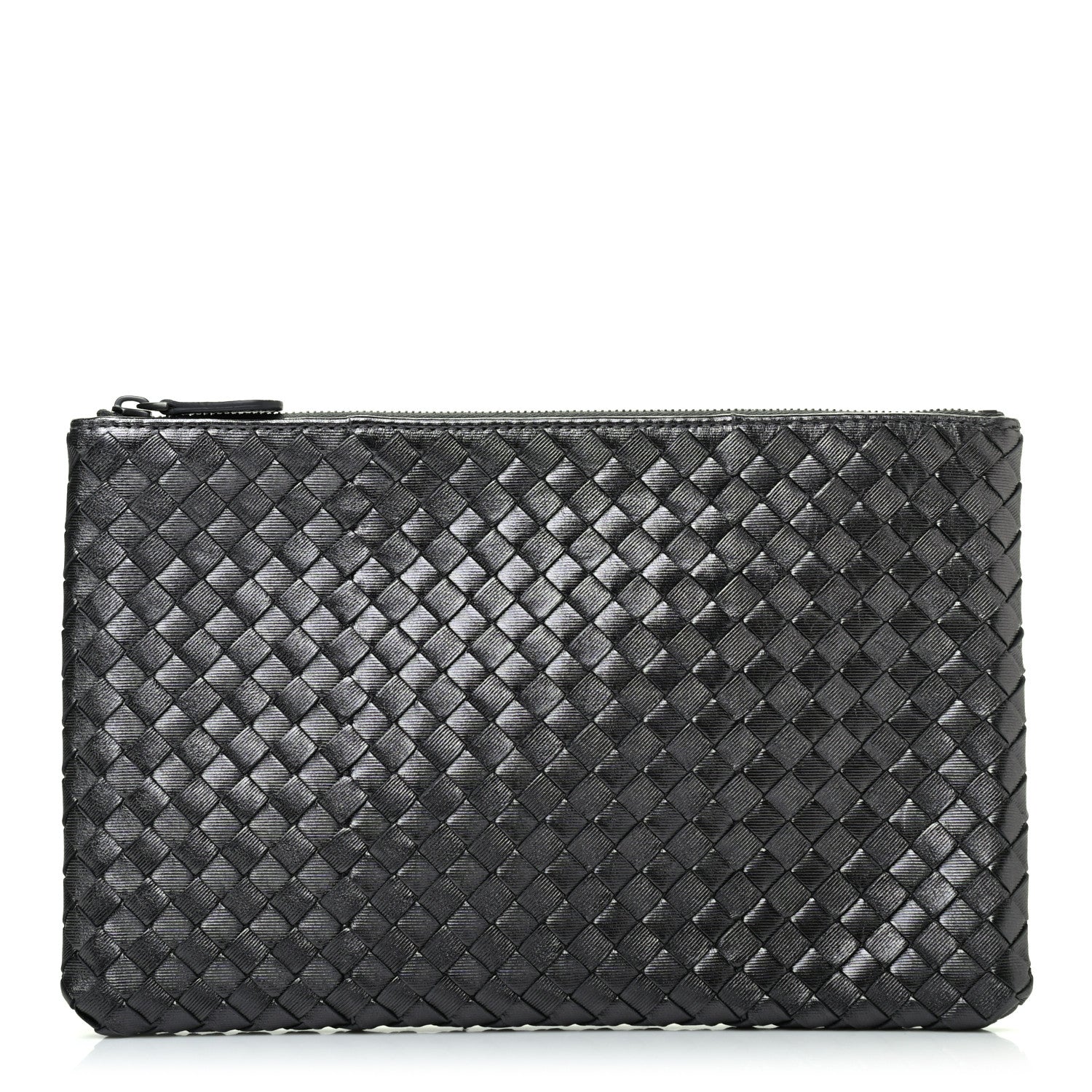 Bottega Veneta Nappa Intrecciato Large Flat Zip Biletto Pouch Black 1 of 8
