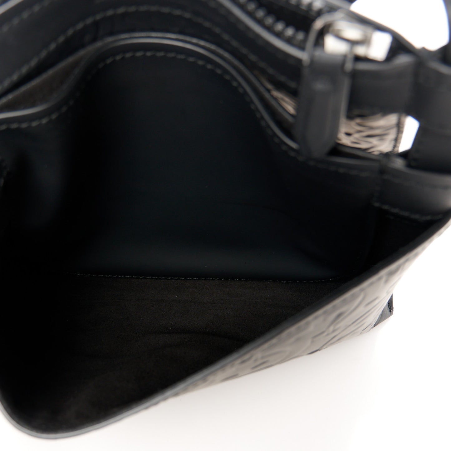 Calfskin Gancini Embossed Brooklyn Crossbody Bag Black