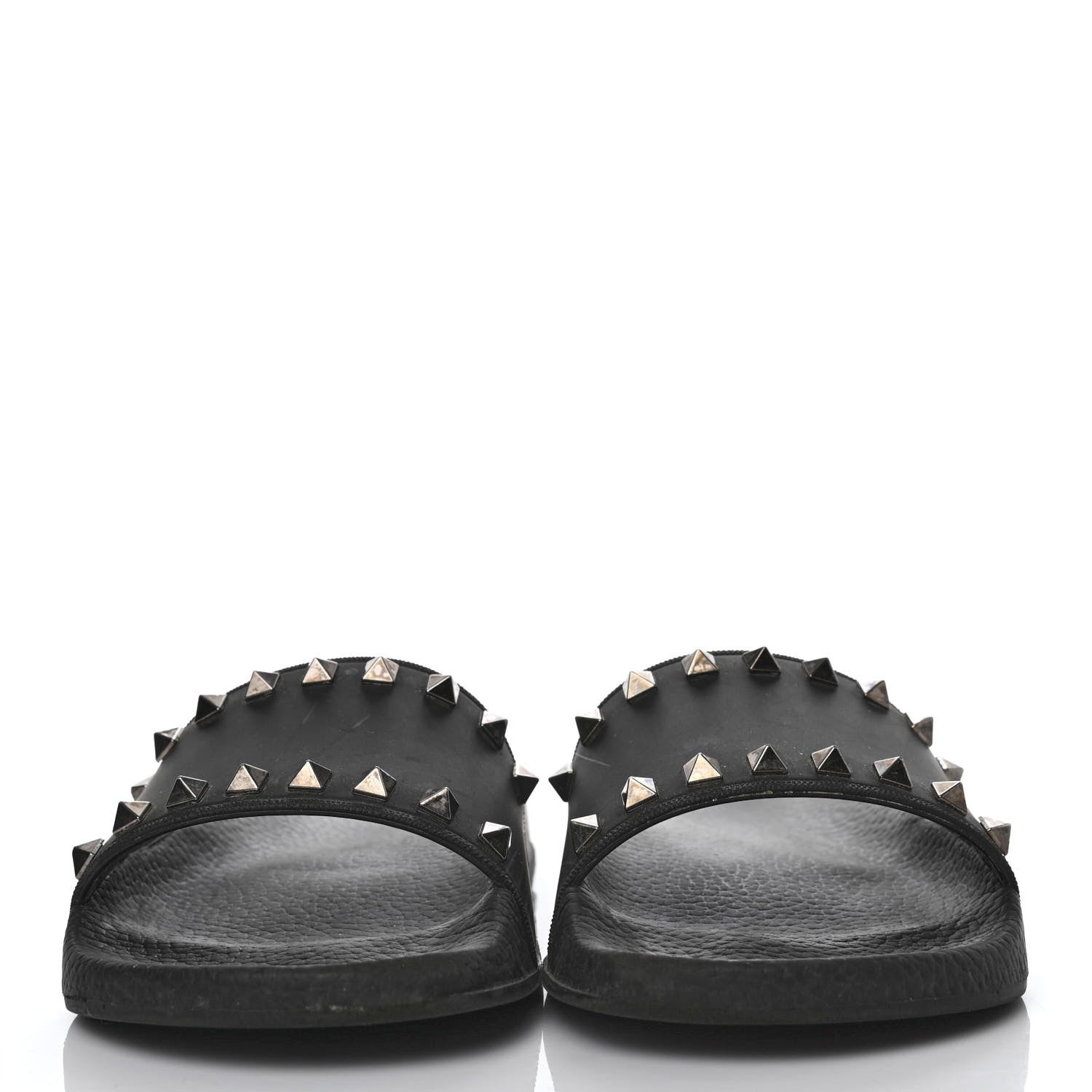 Valentino Garavani Rubber Rockstud Slide Sandals 38 Black 2 of 4