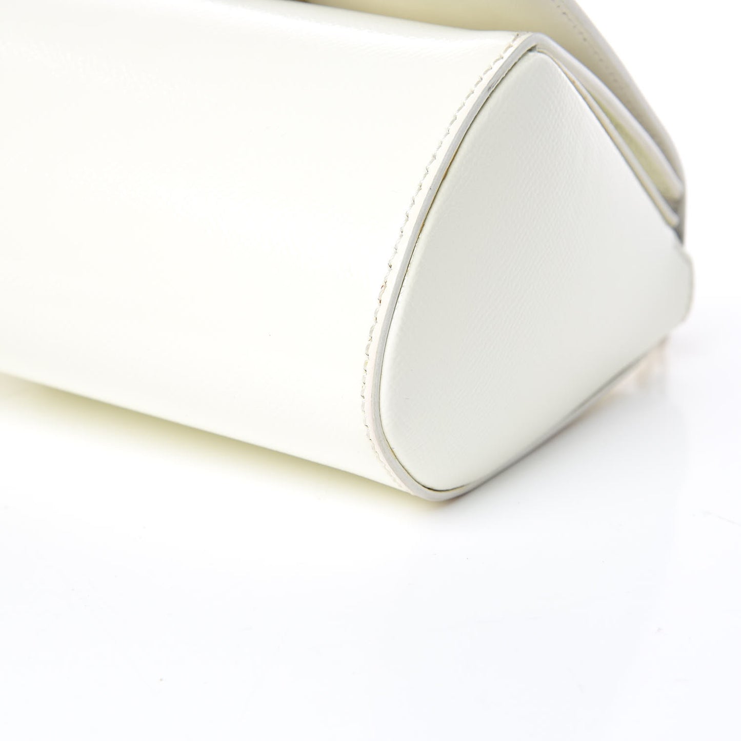 Patent Calfskin Mini Pandora Box Chain Crossbody Bag White