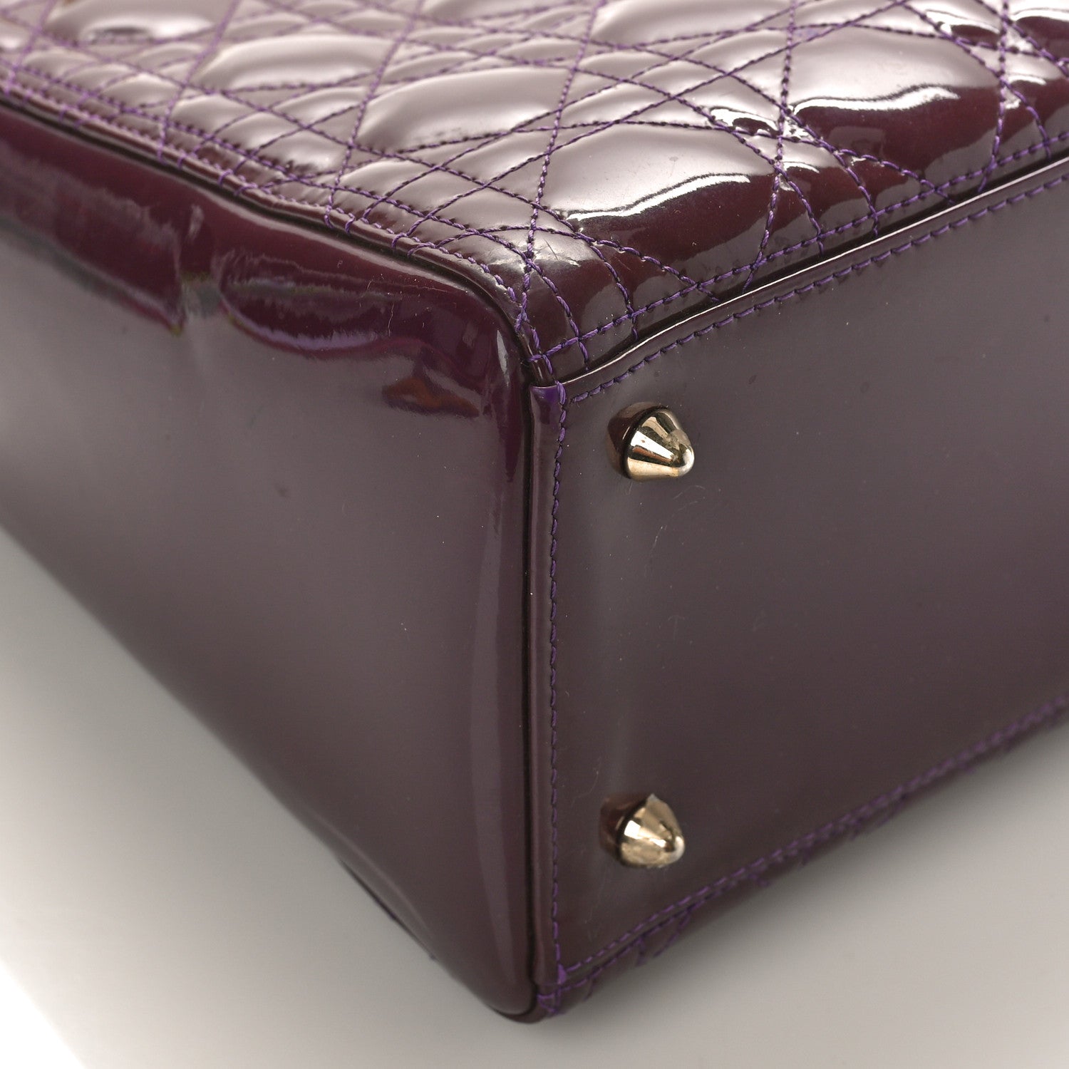 Christian Dior Patent Cannage Medium Lady Dior Purple 7 of 10