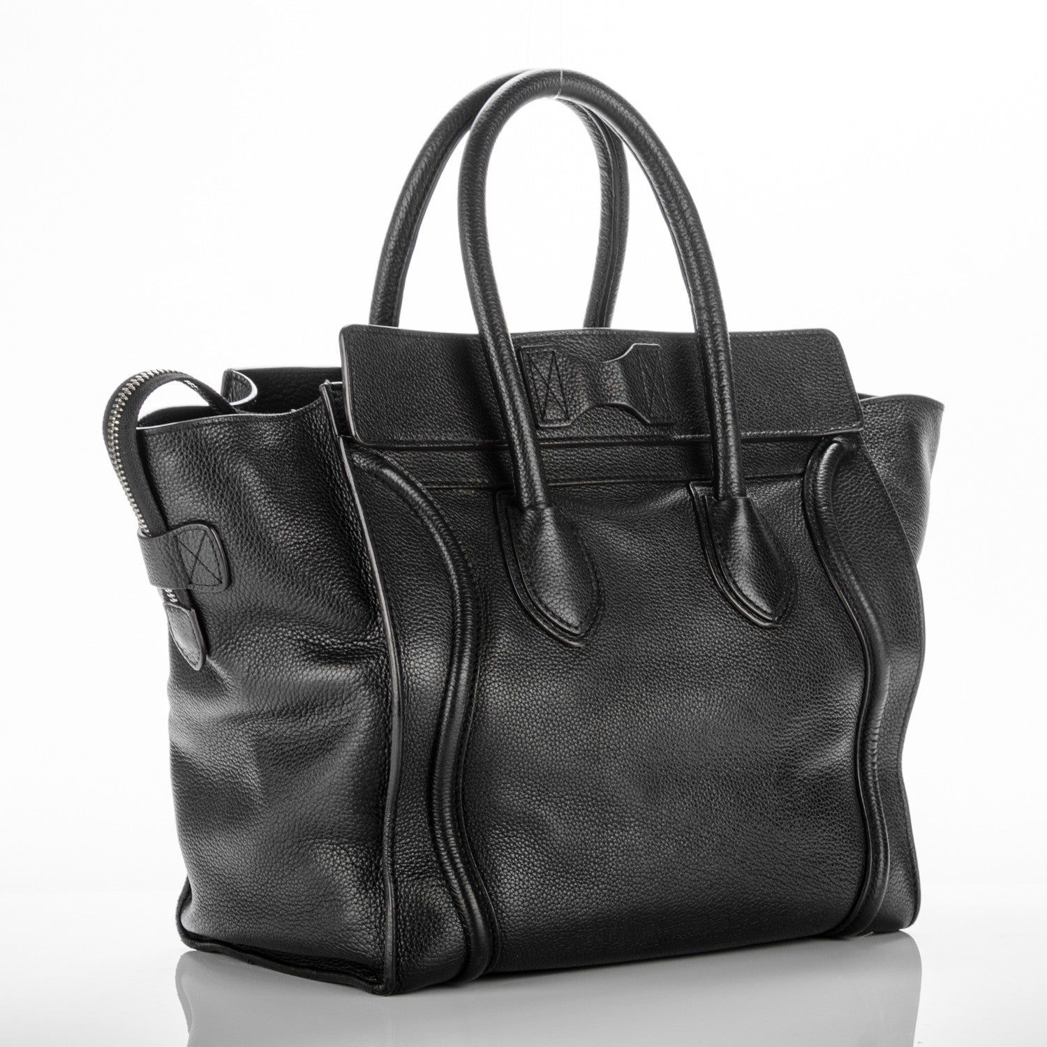 Celine Drummed Calfskin Mini Luggage Black 3 of 8