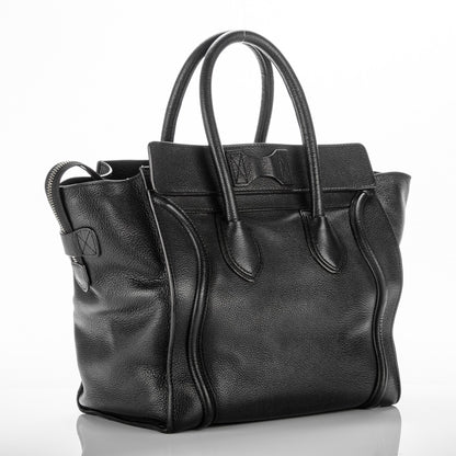 Celine Drummed Calfskin Mini Luggage Black 3 of 8