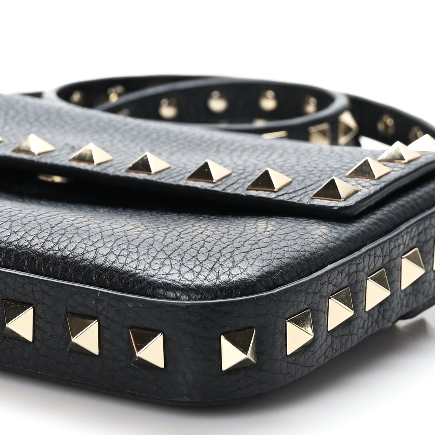 Valentino Garavani Grainy Calfskin Rockstud Crossbody Pouch Black 8 of 8