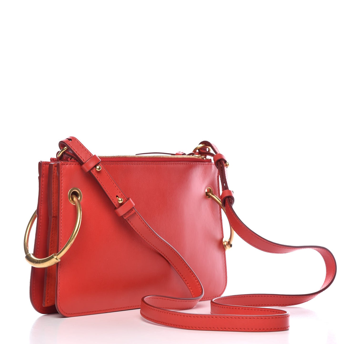 Calfskin Suede Roy Crossbody Bag Plaid Red