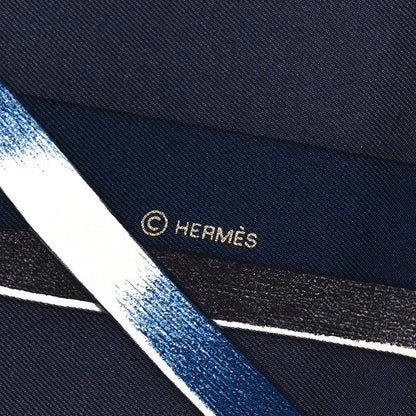 Hermes Silk Figure Artistique Scarf 90 Bleu Noir Brun Chocolate 4 of 5