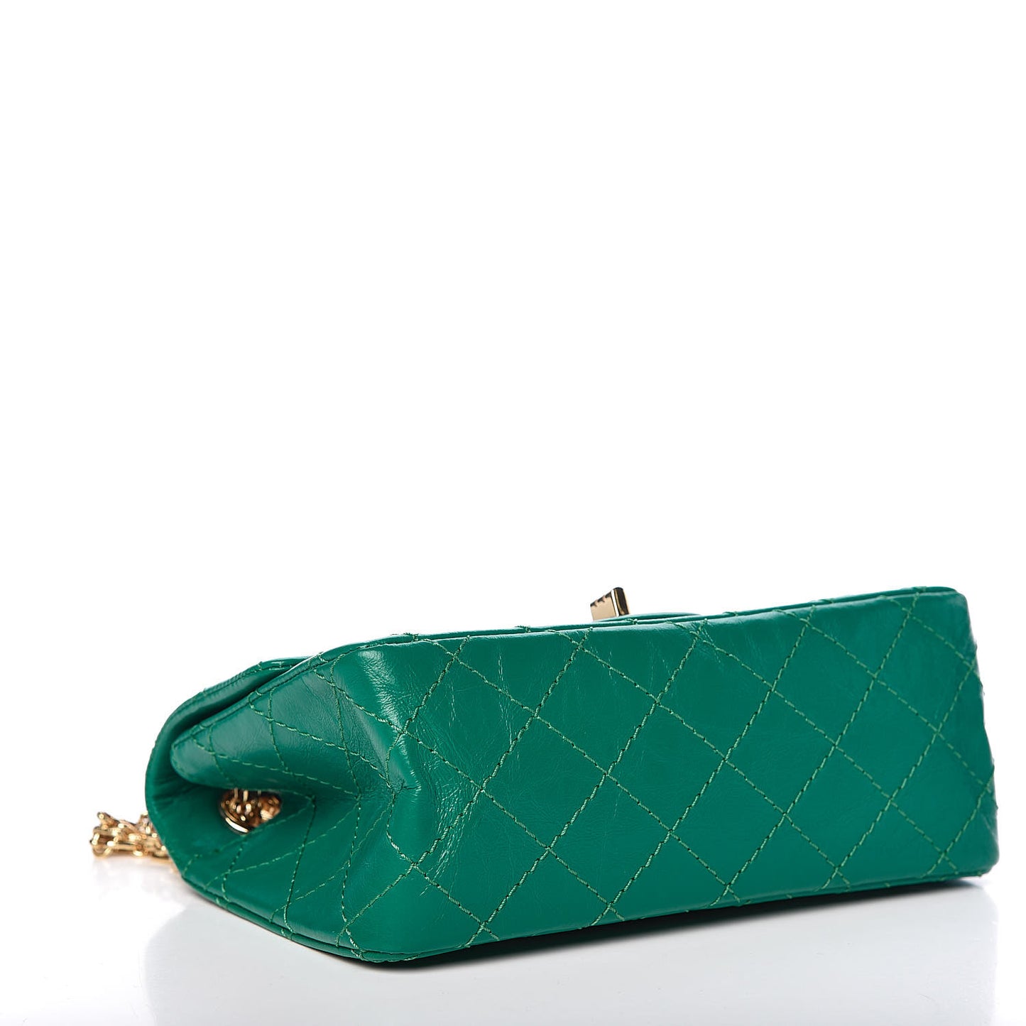 Aged Calfskin Quilted 2.55 Reissue Mini Flap Green