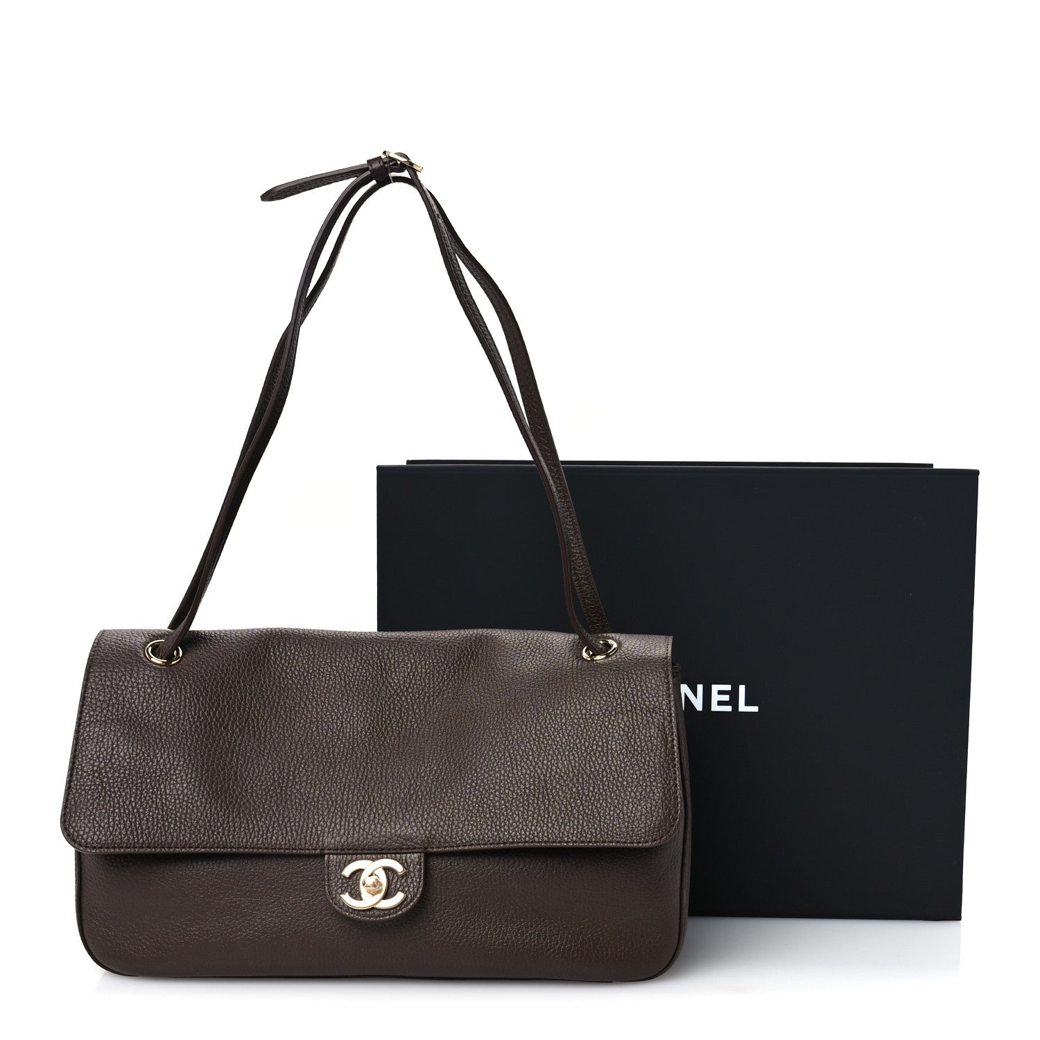 Chanel Grained Calfskin Small Souplissimo Maxi Flap Dark Brown 11 of 11