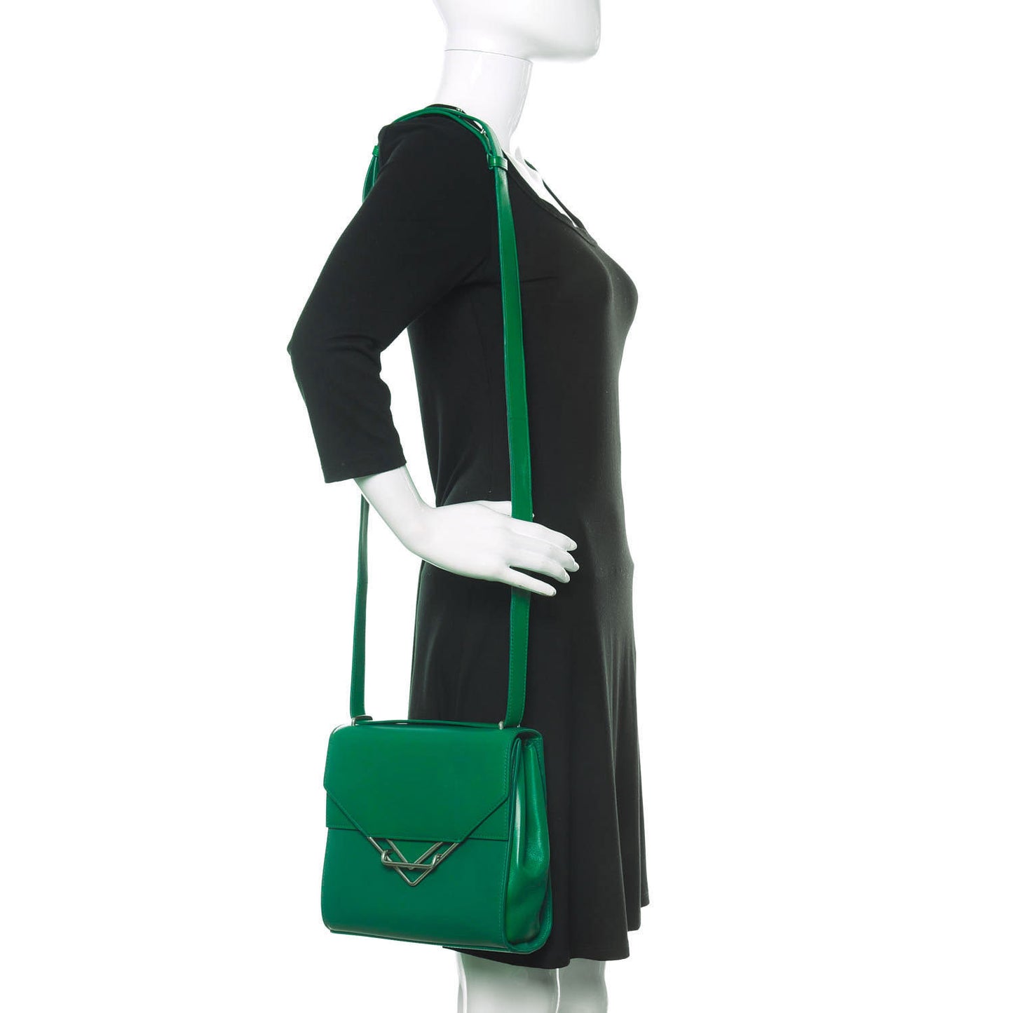 Box Calfskin Nappa Clip Bag Racing Green