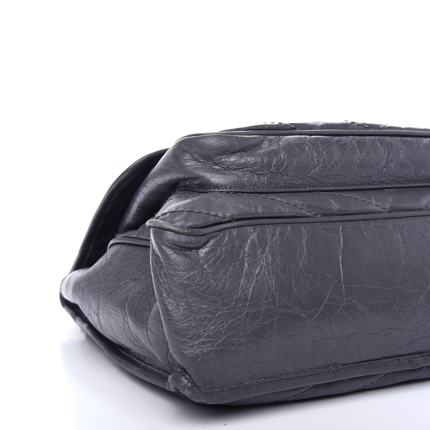 Saint Laurent Crinkled Calfskin Matelasse Monogram Large Niki Chain Satchel Storm 8 of 10