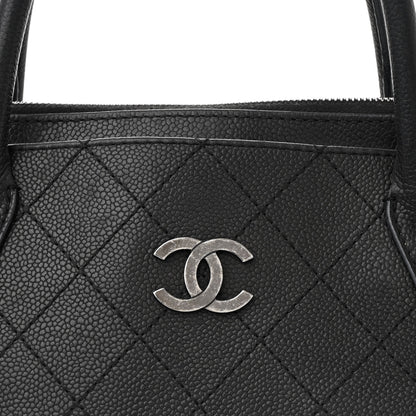 Chanel Grained Vegetal Calfskin Small Urban Shopping Tote Black 8 of 10