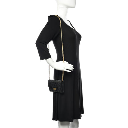 Chanel Aged Calfskin Quilted 2.55 Reissue Clutch With Chain Black 2 of 12