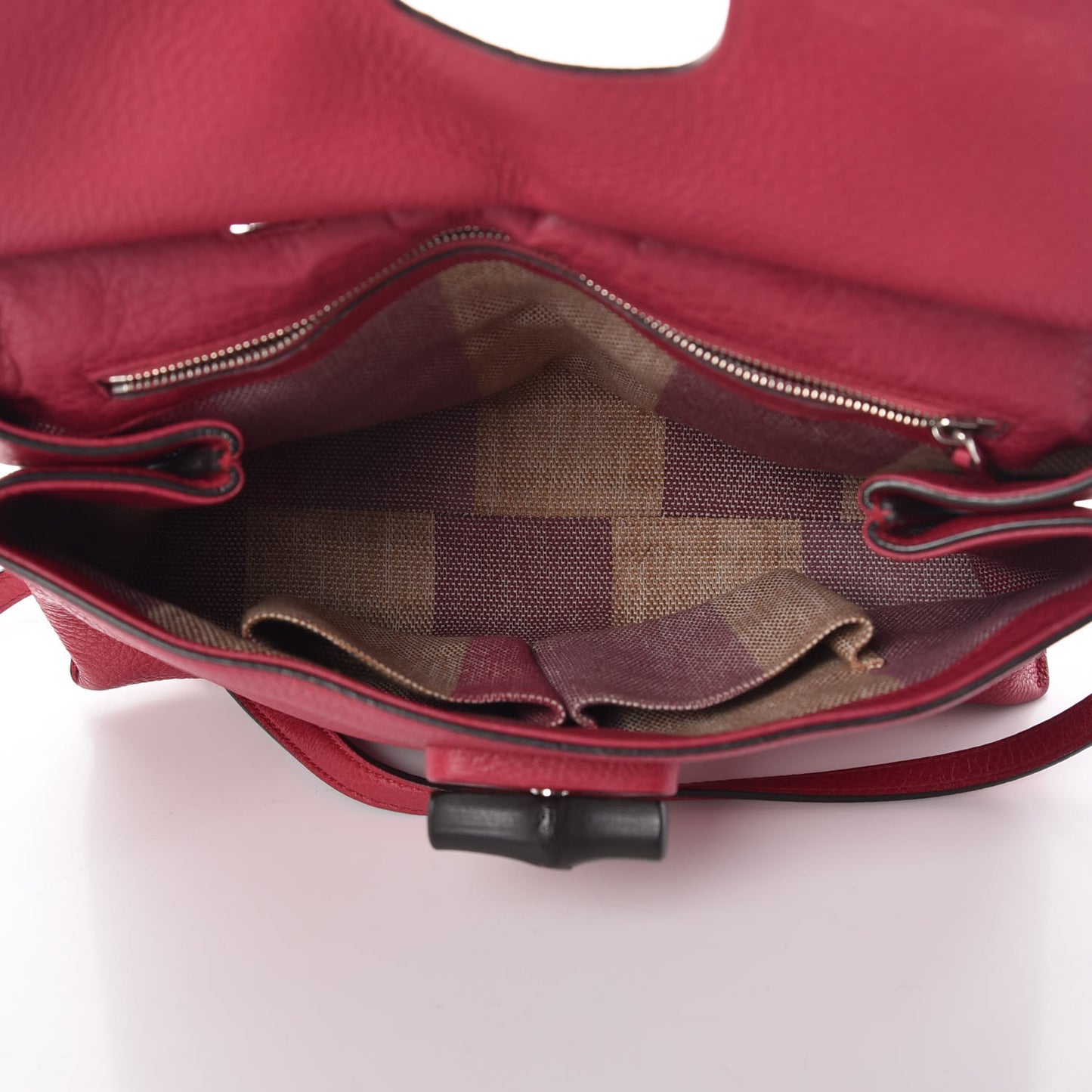 Pebbled Calfskin Medium Bamboo Daily Top Handle Bag Petunia