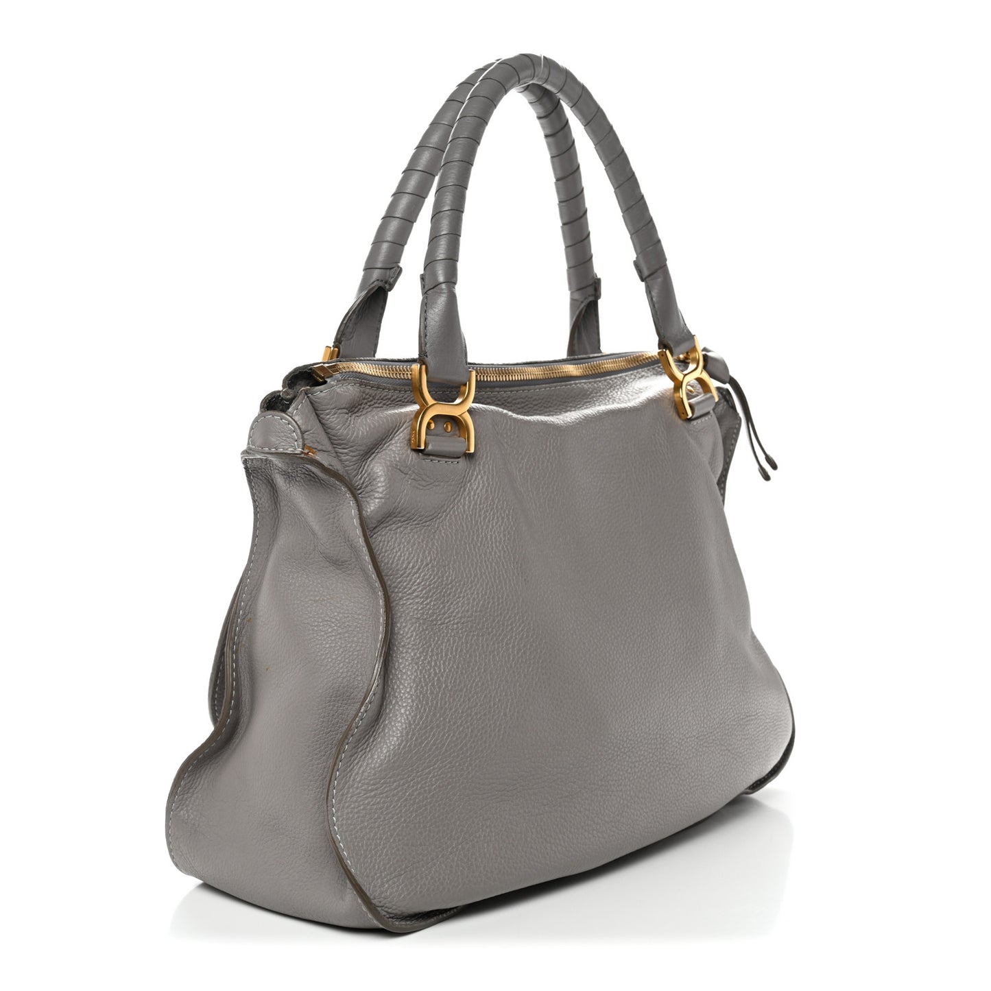 Calfskin Large Marcie Satchel Cashmere Grey