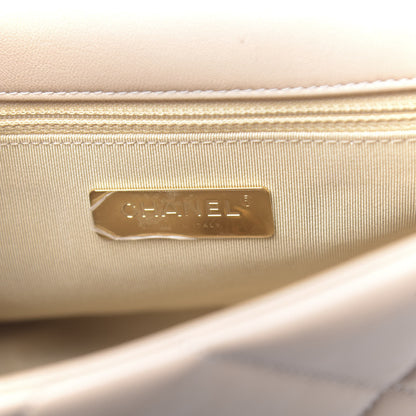 Chanel Lambskin Quilted Medium 19 Flap Beige 6 of 11
