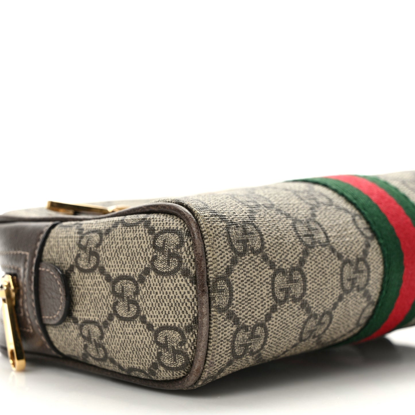 GG Supreme Monogram Web Small Ophidia Belt Bag 85 34 Dark Brown