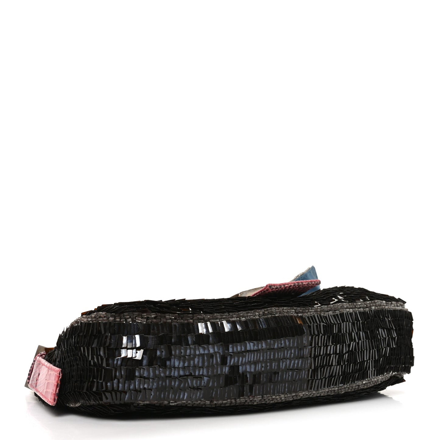 Sequin Beaded Lizard Baguette Black Multicolor