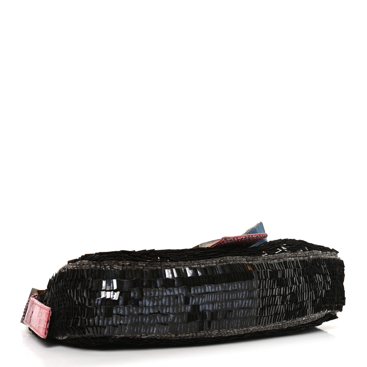 Fendi Sequin Beaded Lizard Baguette Black Multicolor 4 of 13