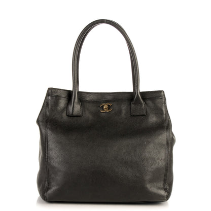 Chanel Calfskin Tall Cerf Tote Black 1 of 8