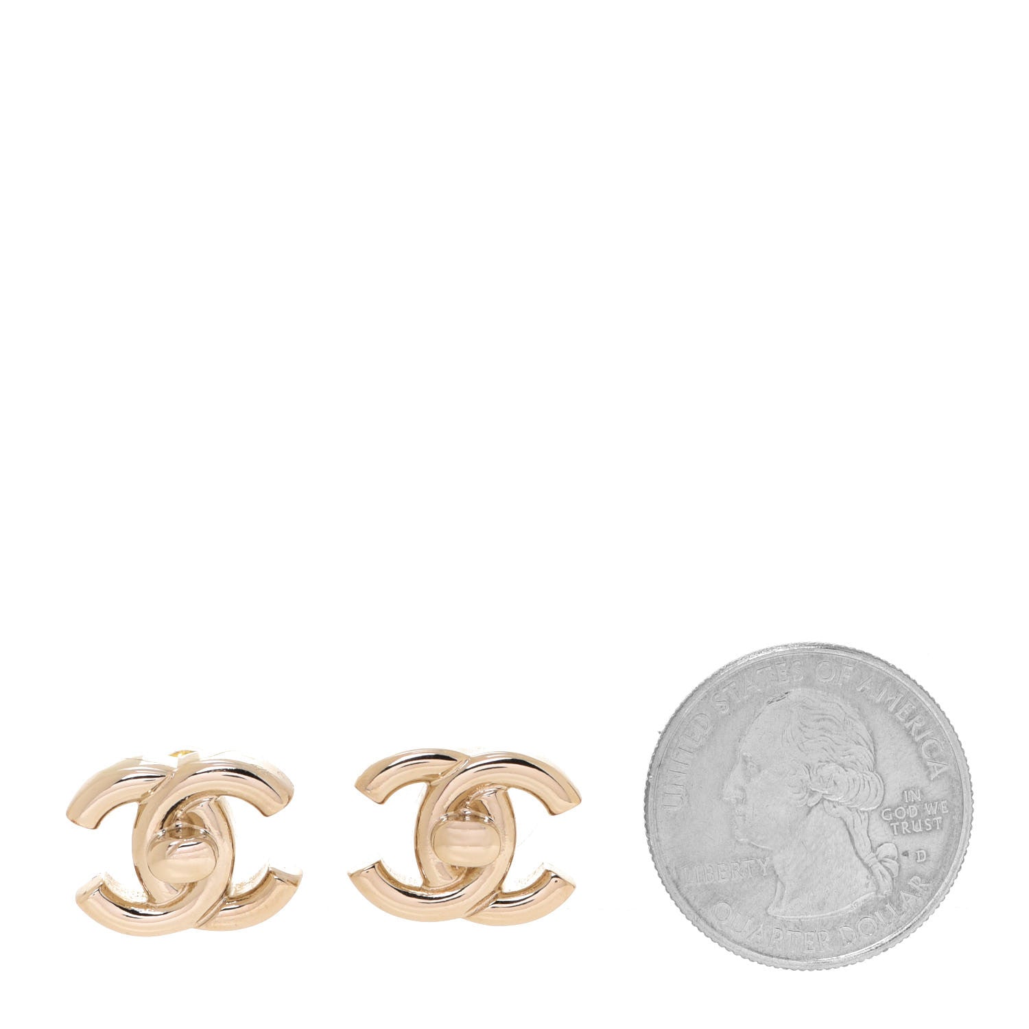 Chanel Metal CC Turnlock Earrings Gold 2 of 5