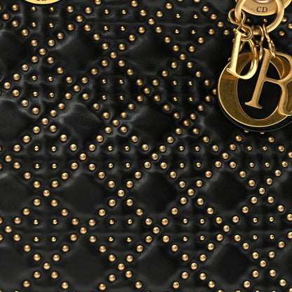 Christian Dior Calfskin Cannage Studded Large Supple Lady Dior  Black 8 of 10