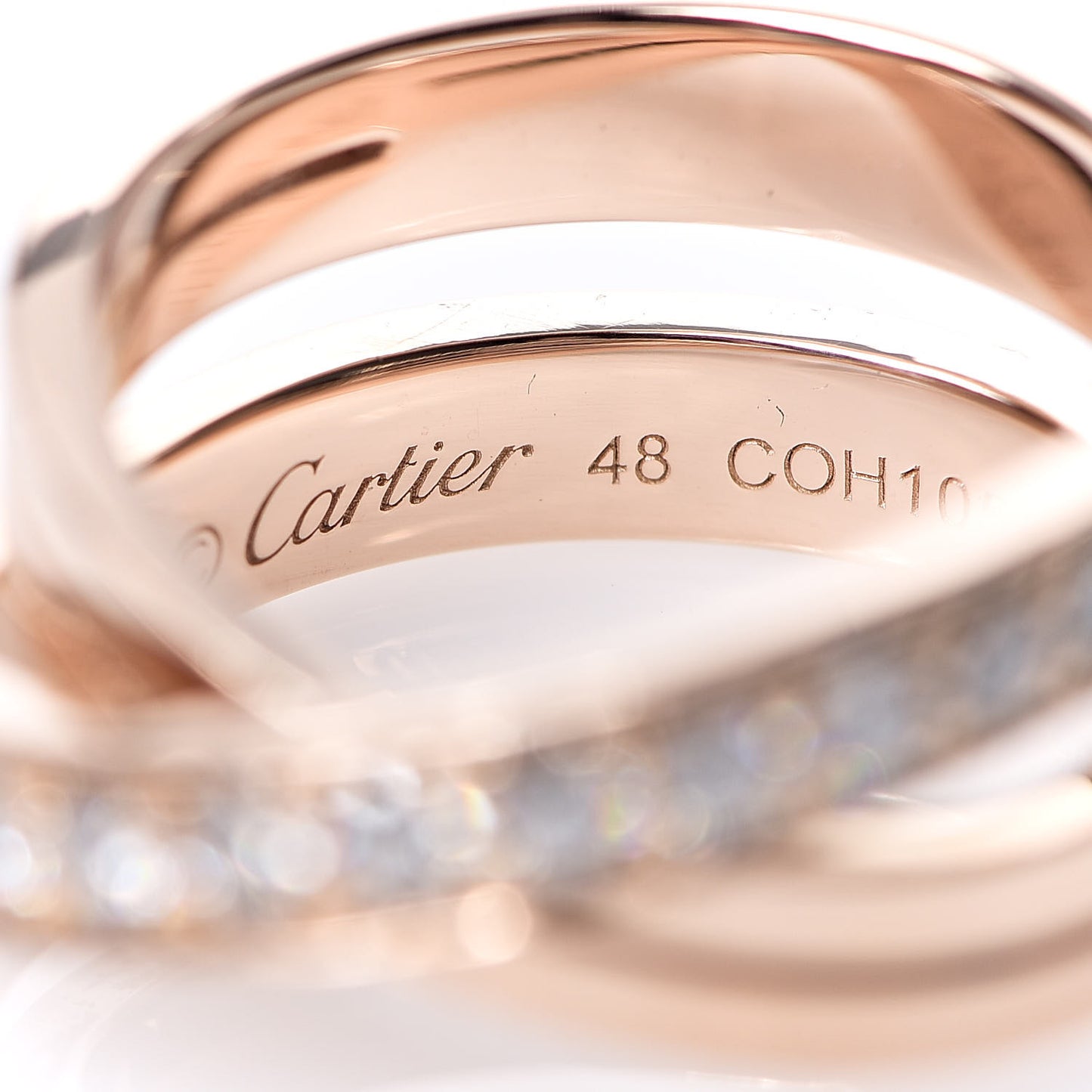 18K Pink Gold Diamond Paris Nouvelle Vague Ring 48 4.5