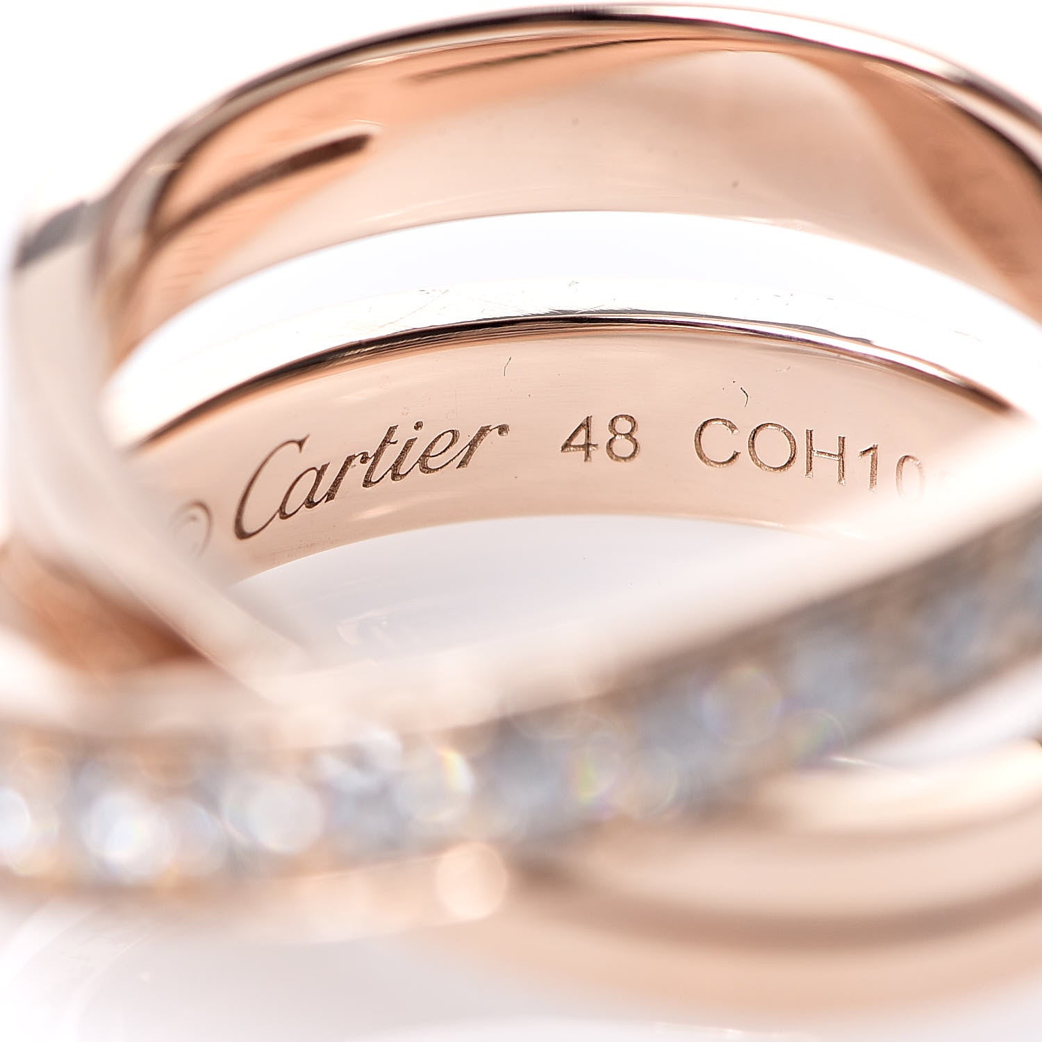 Cartier 18K Pink Gold Diamond Paris Nouvelle Vague Ring 48 4.5 3 of 5