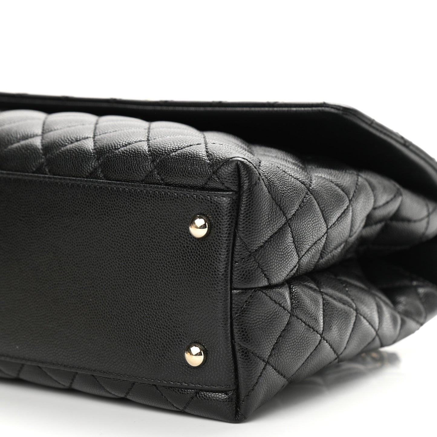 Caviar Quilted Medium Coco Handle Flap Black