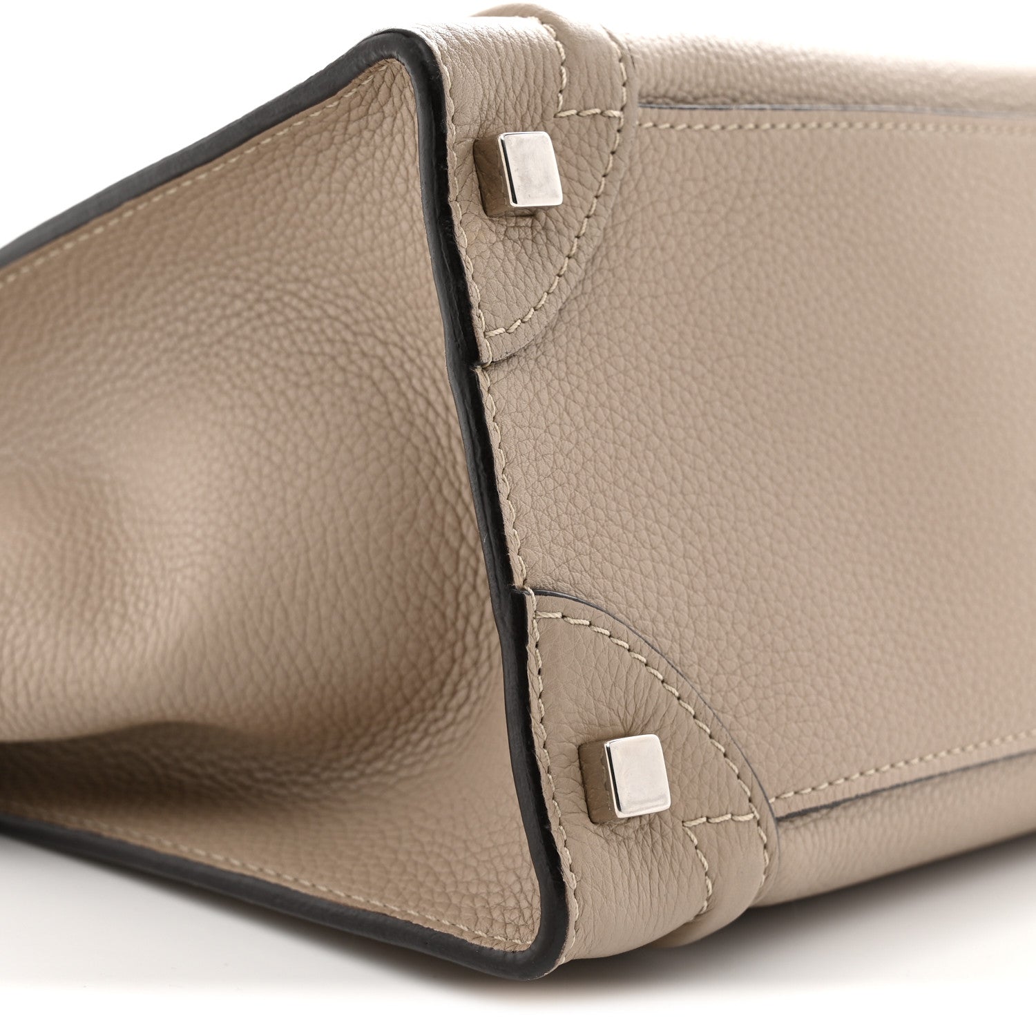 Celine Drummed Calfskin Micro Luggage  Dune 9 of 12