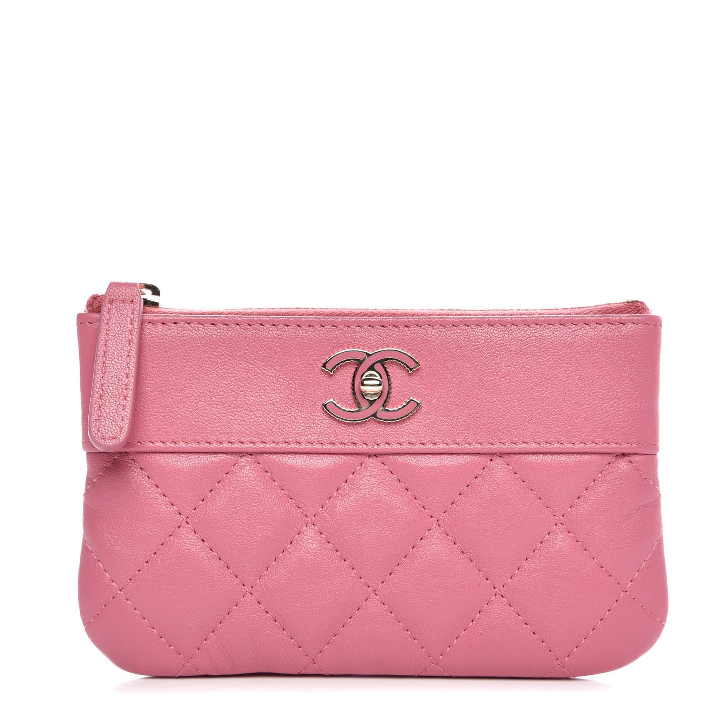 Sheepskin Quilted Small Vintage Mademoiselle Cosmetic Case Pink