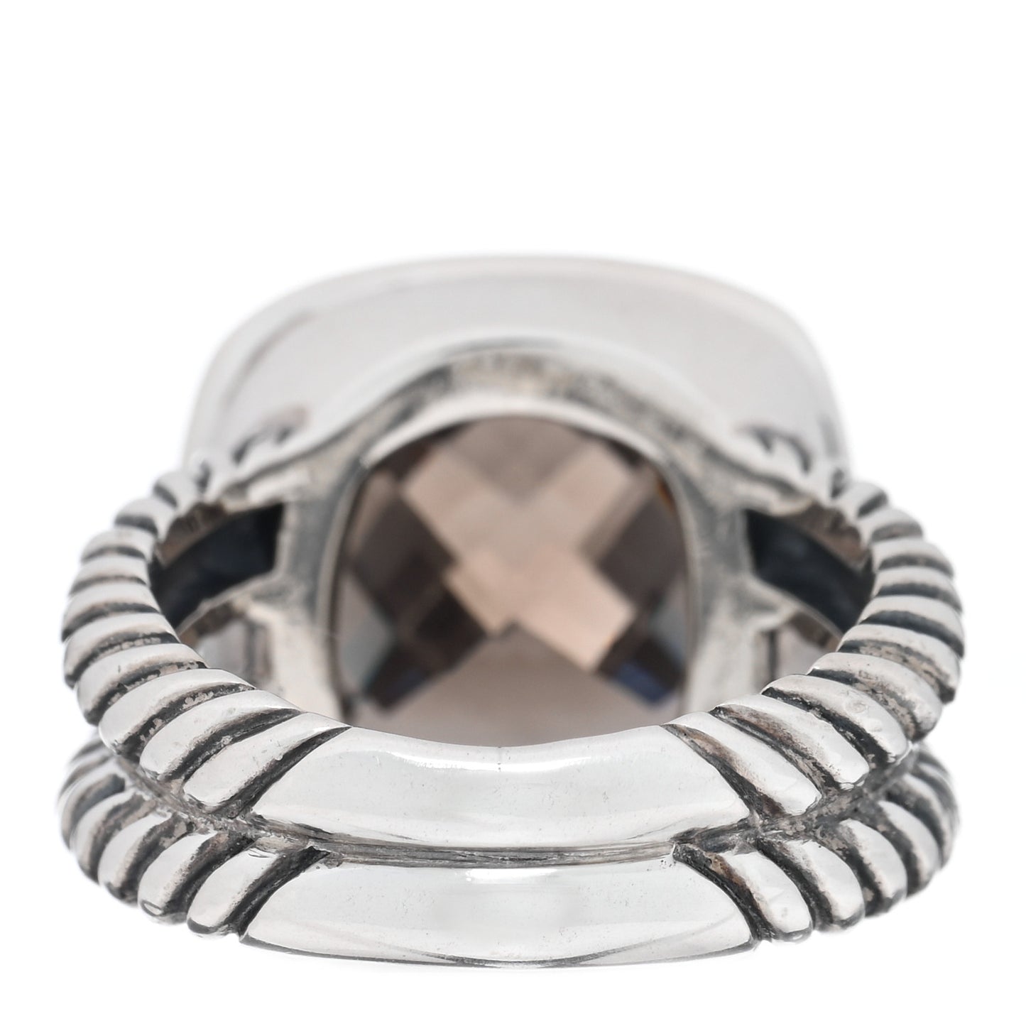 Sterling Silver Diamond Smoky Quartz 11mm Albion Ring 49 5