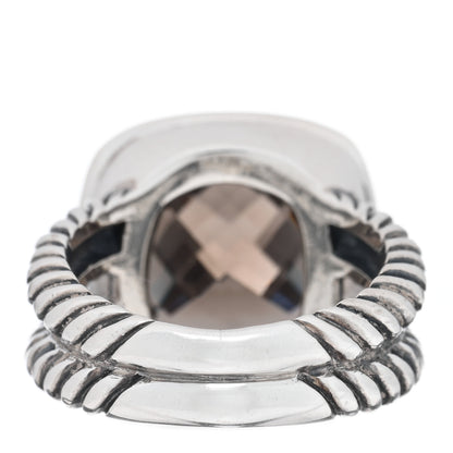 David Yurman Sterling Silver Diamond Smoky Quartz 11mm Albion Ring 49 5 3 of 4