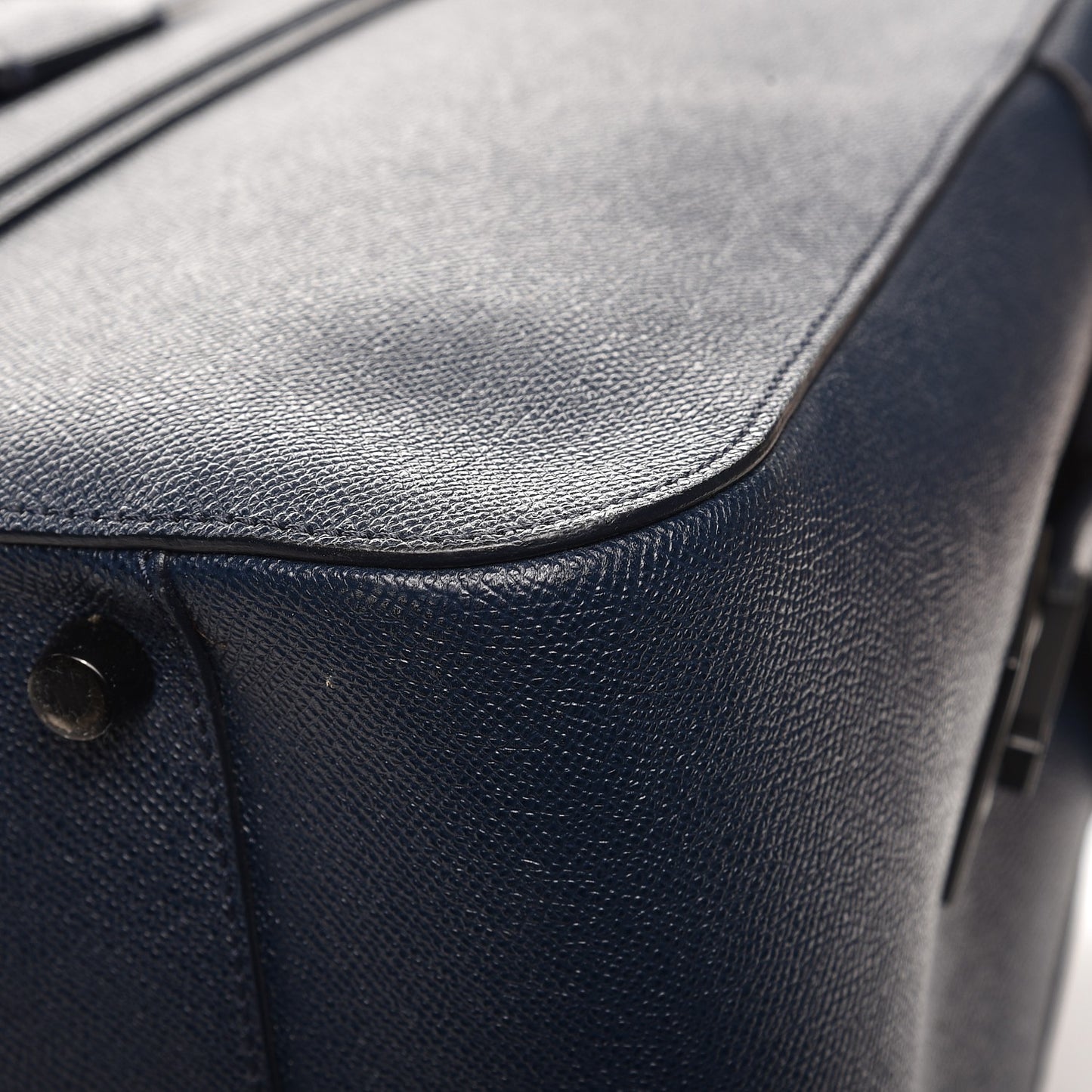 Textured Calfskin Briefcase Bag Dark Cobalt
