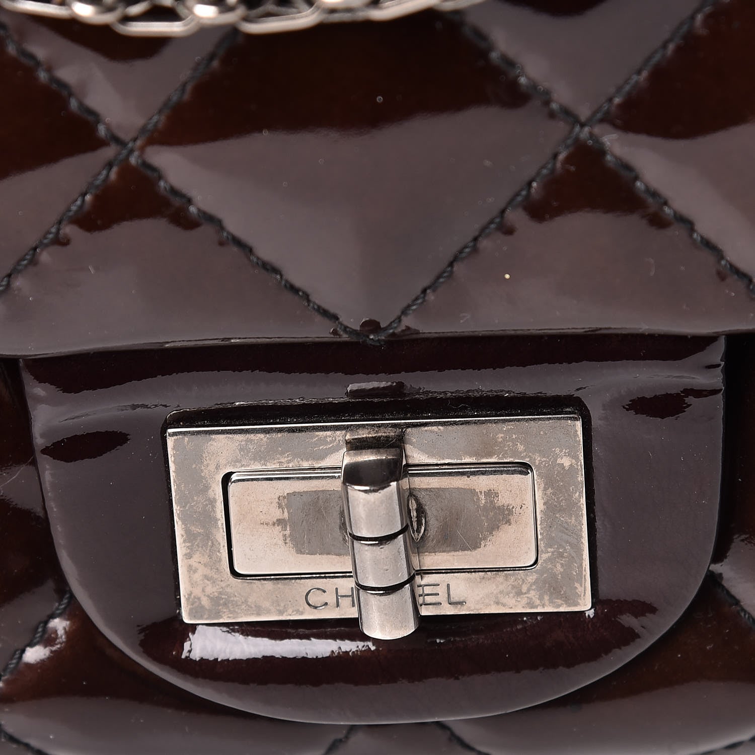 Chanel Patent Quilted 2.55 Reissue 227 Flap Prune 15 of 15