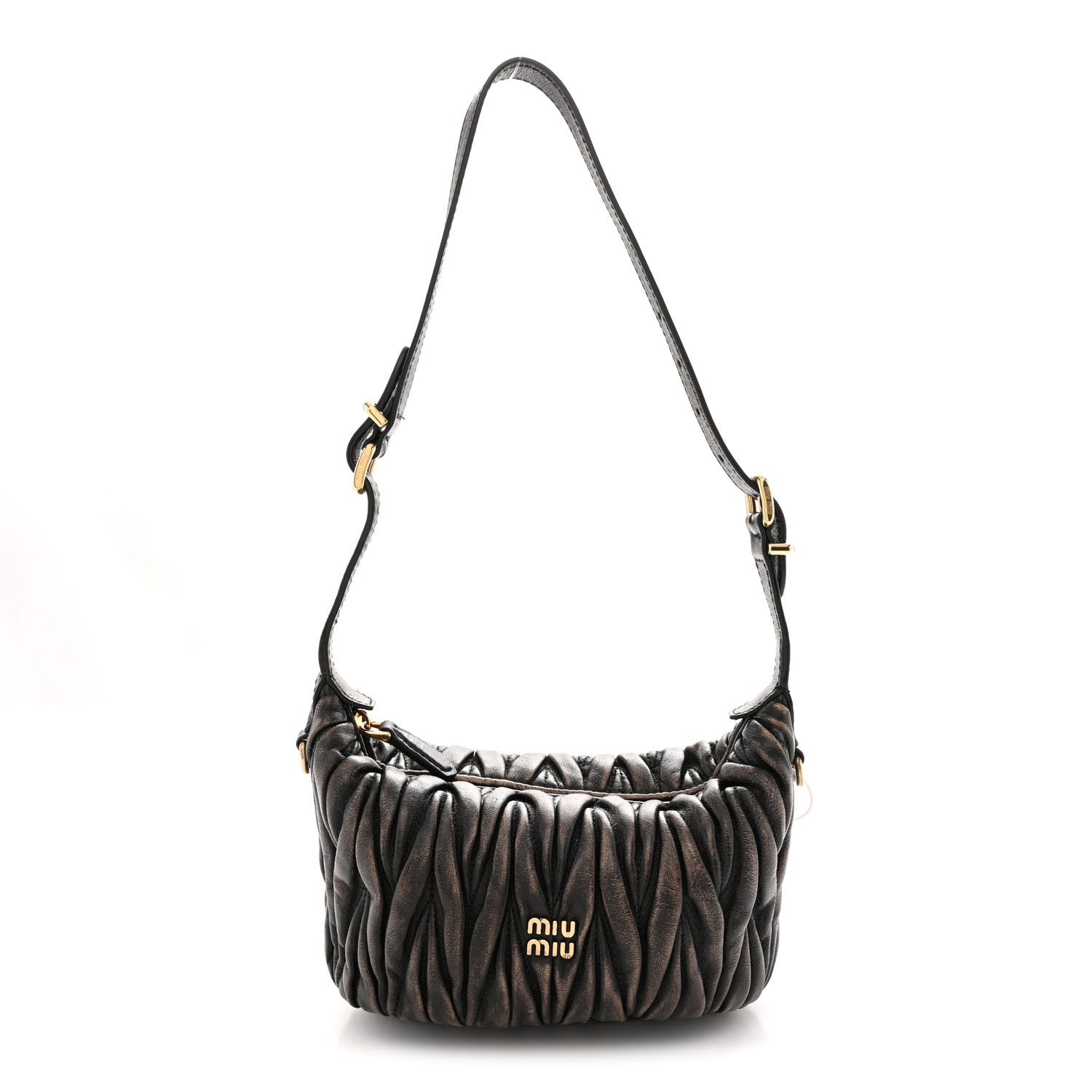Miu Miu Nappa Matelasse Pouch Sand Coffee 1 of 9