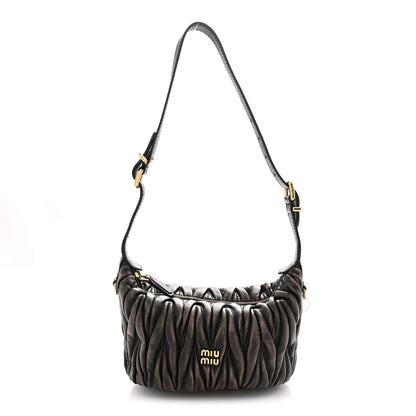 Miu Miu Nappa Matelasse Pouch Sand Coffee 1 of 9