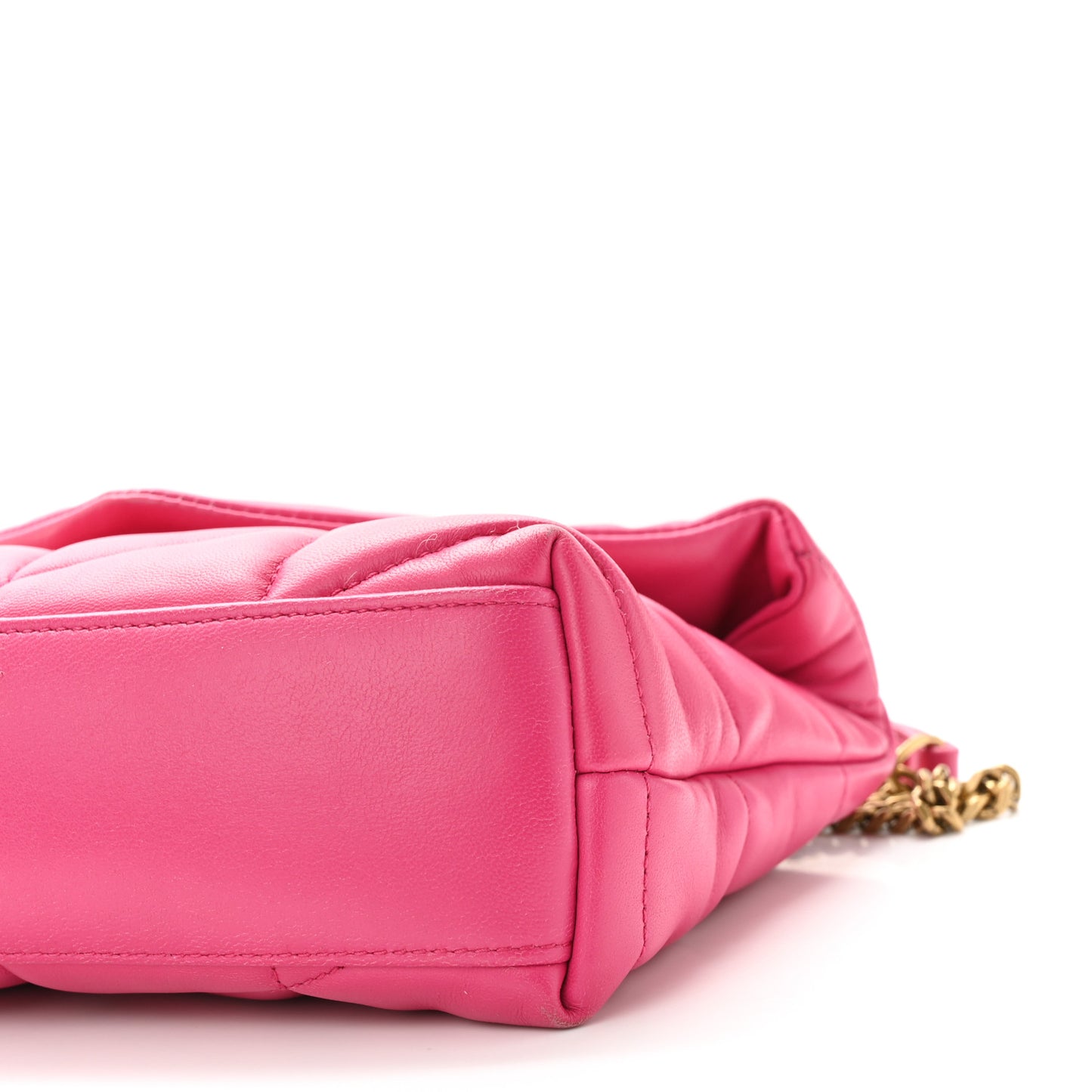 Lambskin Quilted Toy Loulou Puffer Monogram Chain Satchel Bubblegum