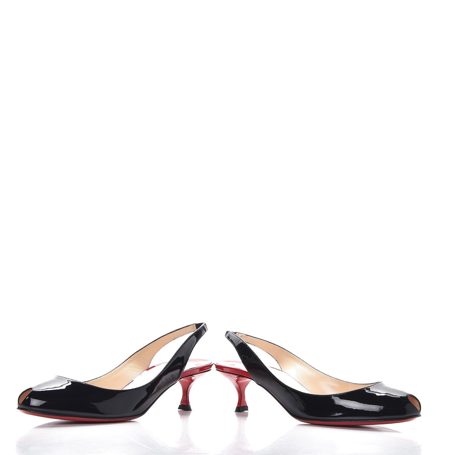 Christian Louboutin Patent Nombril 45 Pumps 39 Black Red 6 of 12