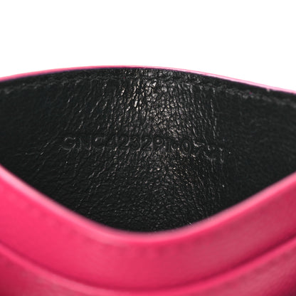 Saint Laurent Grain De Poudre Matelasse Chevron Monogram Credit Card Case Fresh Fuxia 7 of 8