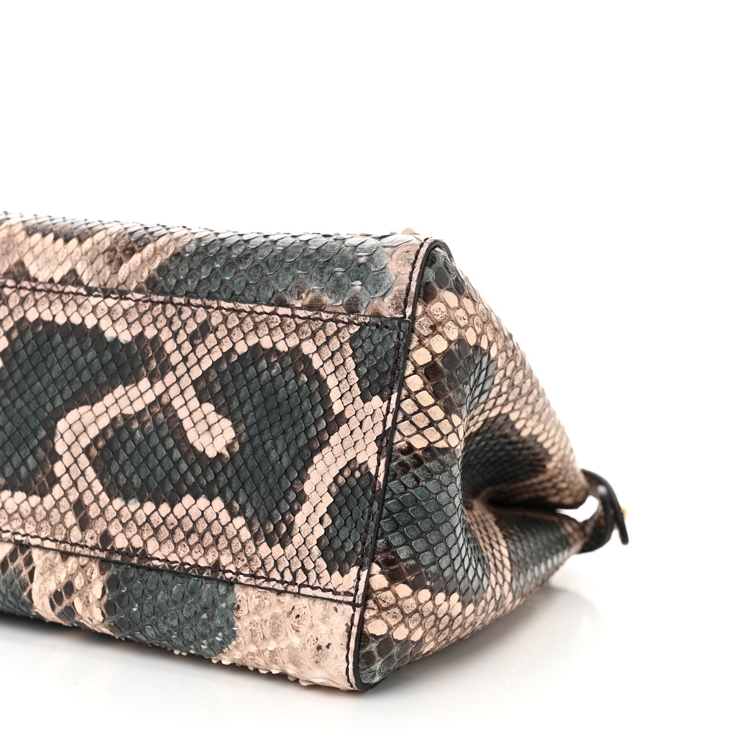 Fendi Snakeskin Mini Peekaboo Iconic Satchel Malachite Carbone 11 of 11