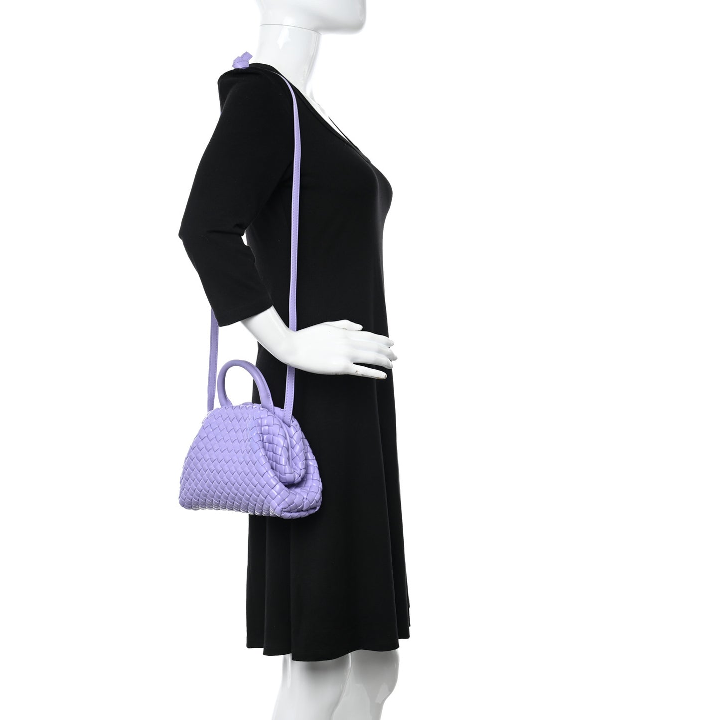 Nappa Intreccio Mini Padded Handle Bag Wisteria