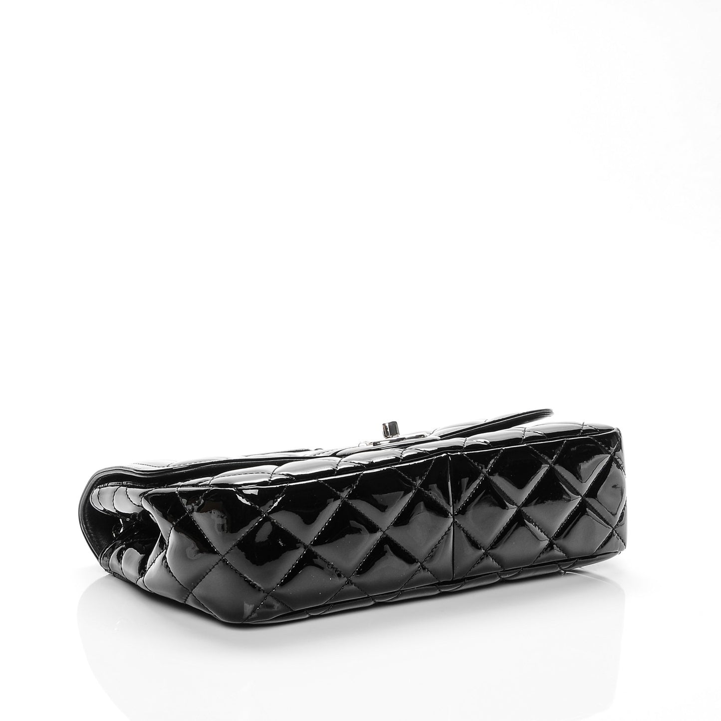 Patent Quilted Large Coco Shine Flap Black