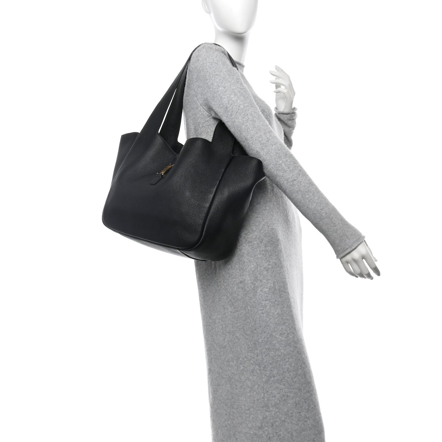 Grained Deerskin Bea Tote Black