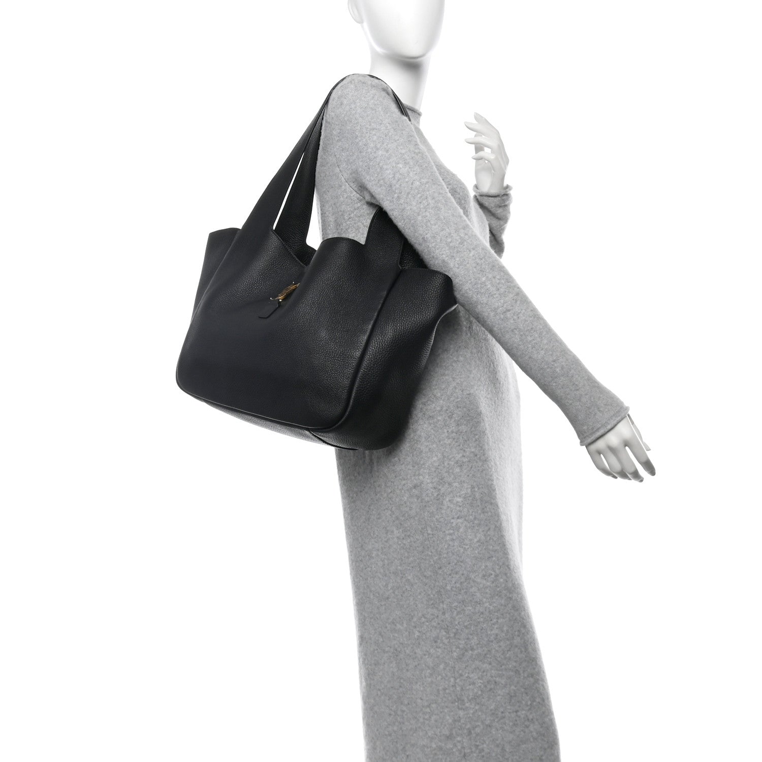 Saint Laurent Grained Deerskin Bea Tote Black 2 of 11